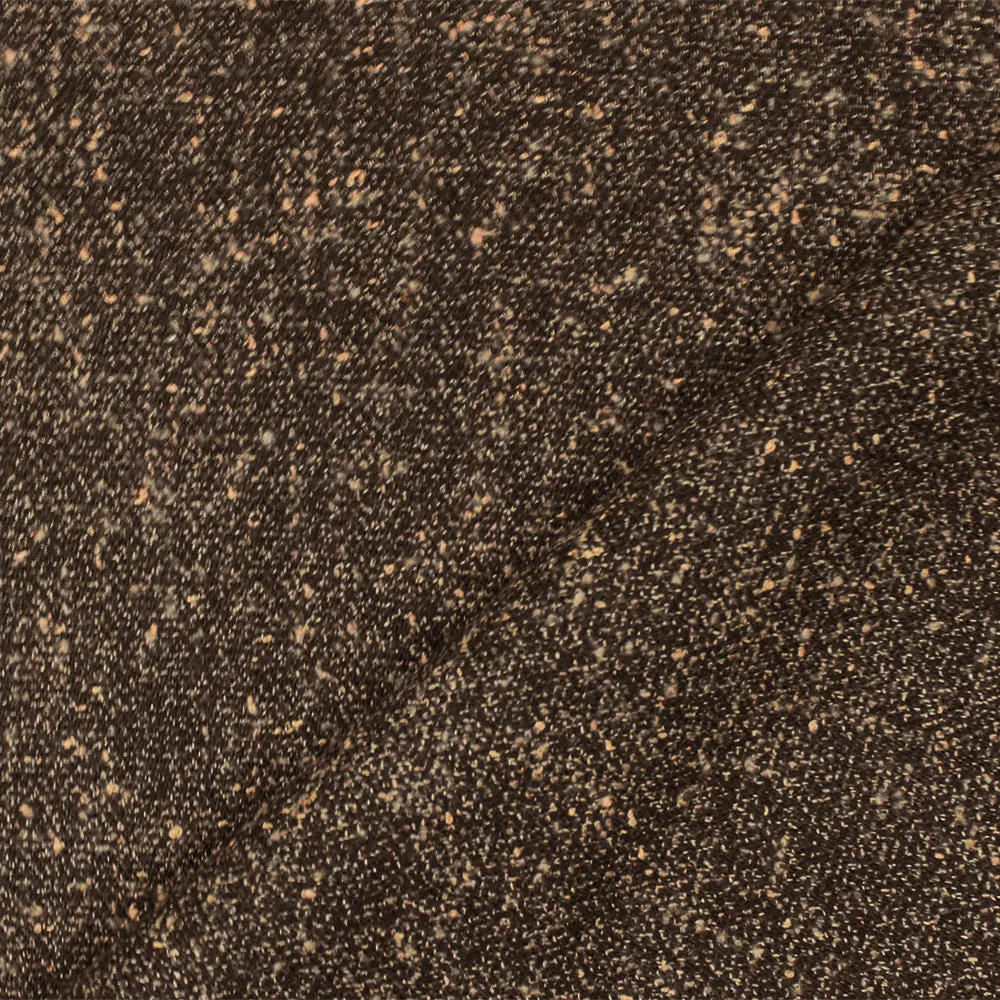 1 1/4 YD PC-Brown-Beige-Black Texture Acrylic Rayon Suiting Woven Fabric