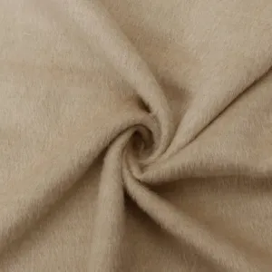 1 3/8 YD PC--Oatmeal Beige Wool Blend Brushed Texture Jacketing Fabric