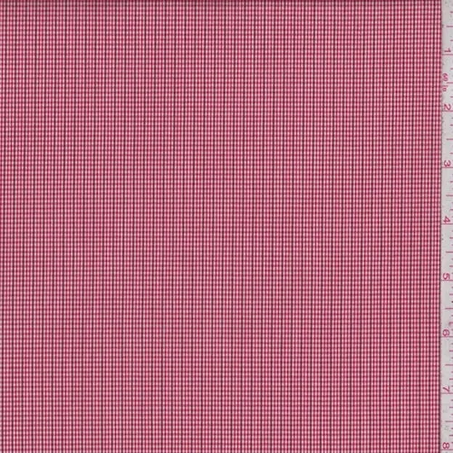 1 5/8 YD PC-Crimson/Maroon Micro Plaid Shirting Fabric