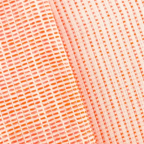 1 YD PC-White/Neon Orange Rib Woven Fabric