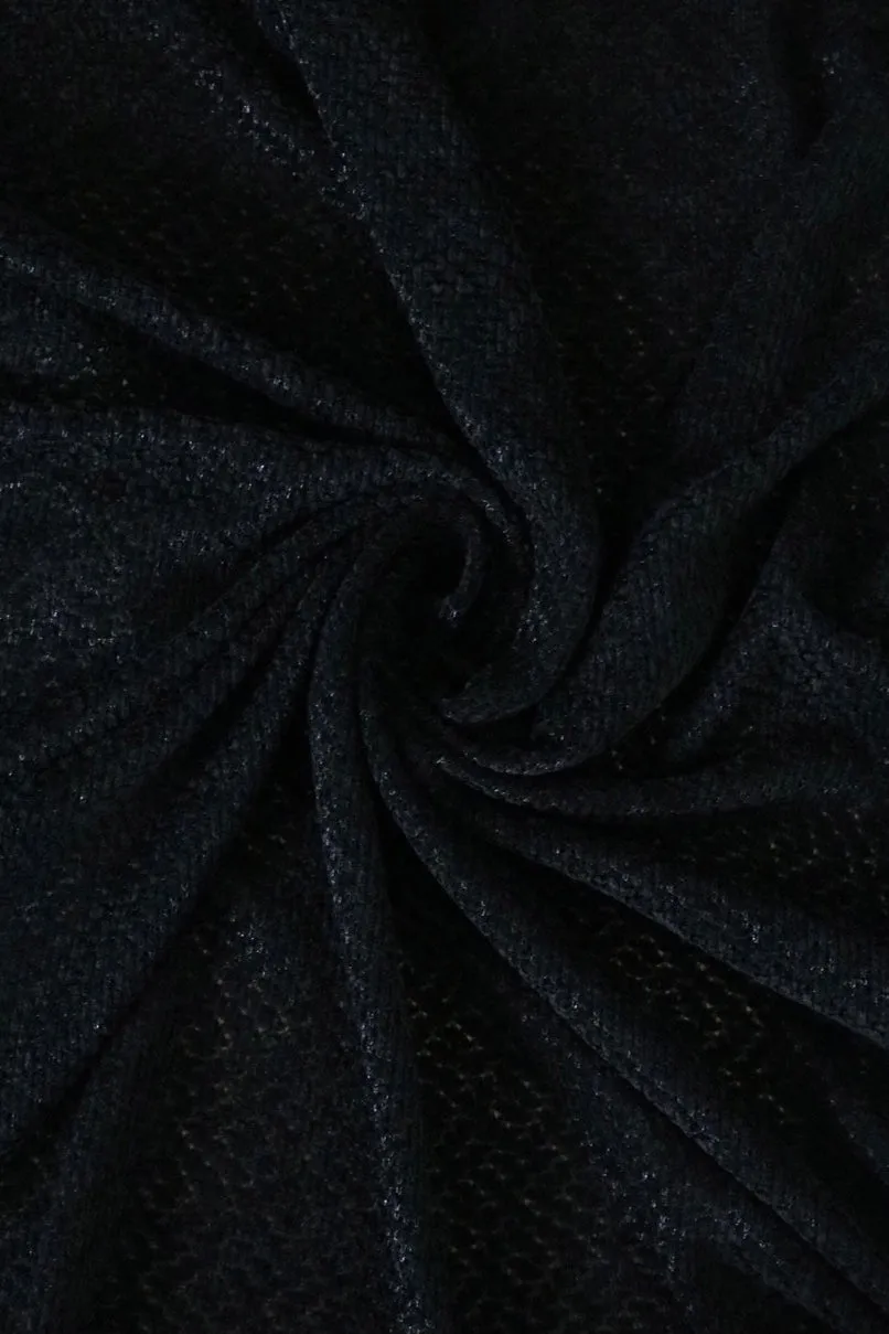 1YD PRECUT; Noir Hanfleur Chenille Sweater Knit