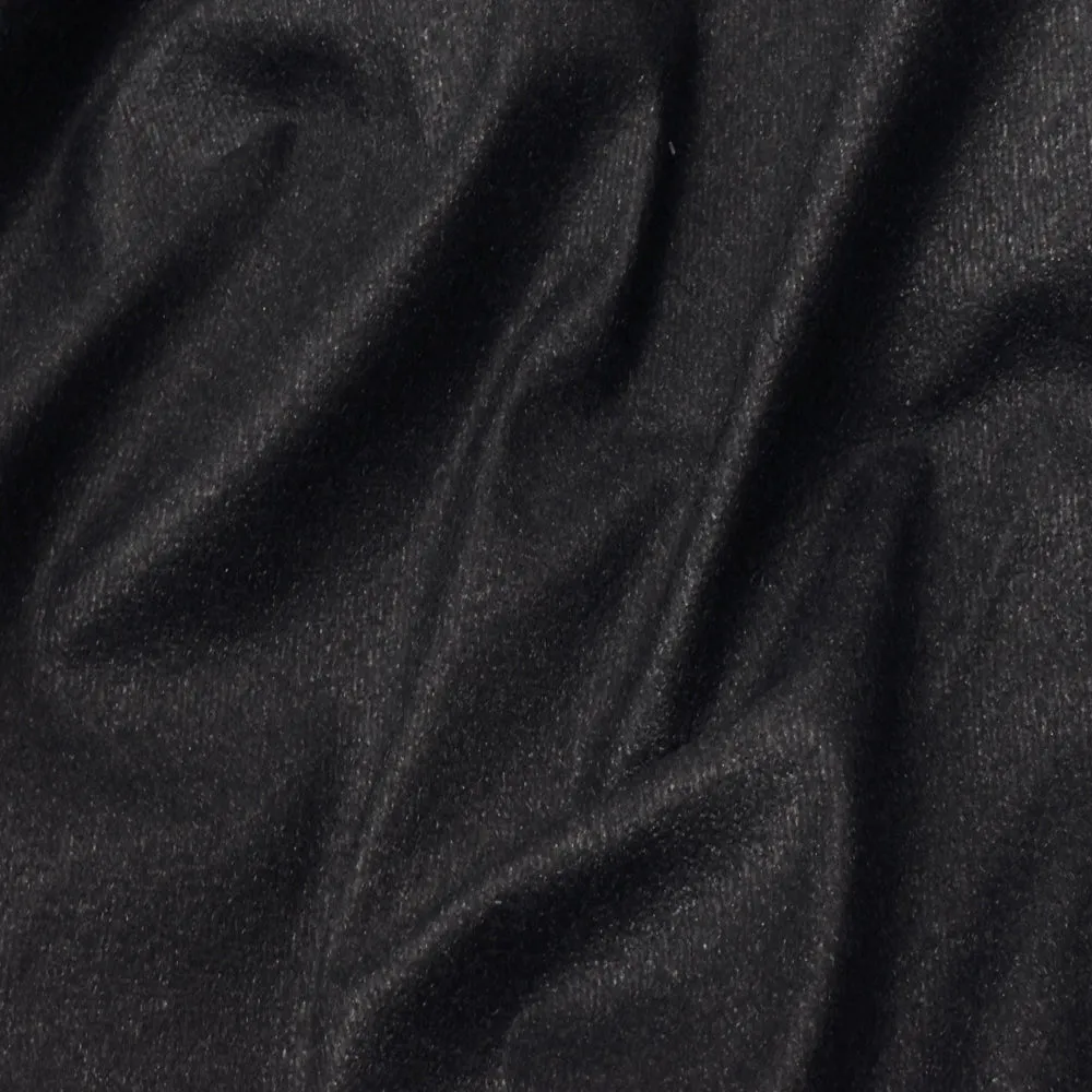 2 1/2 YD PC-Static Gray-Ash-Black Coated Wool Blend Woven Fabric