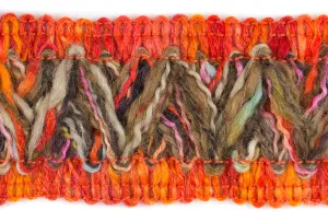 2 1/2" Pumpkin & Toast Braided Wool Trim