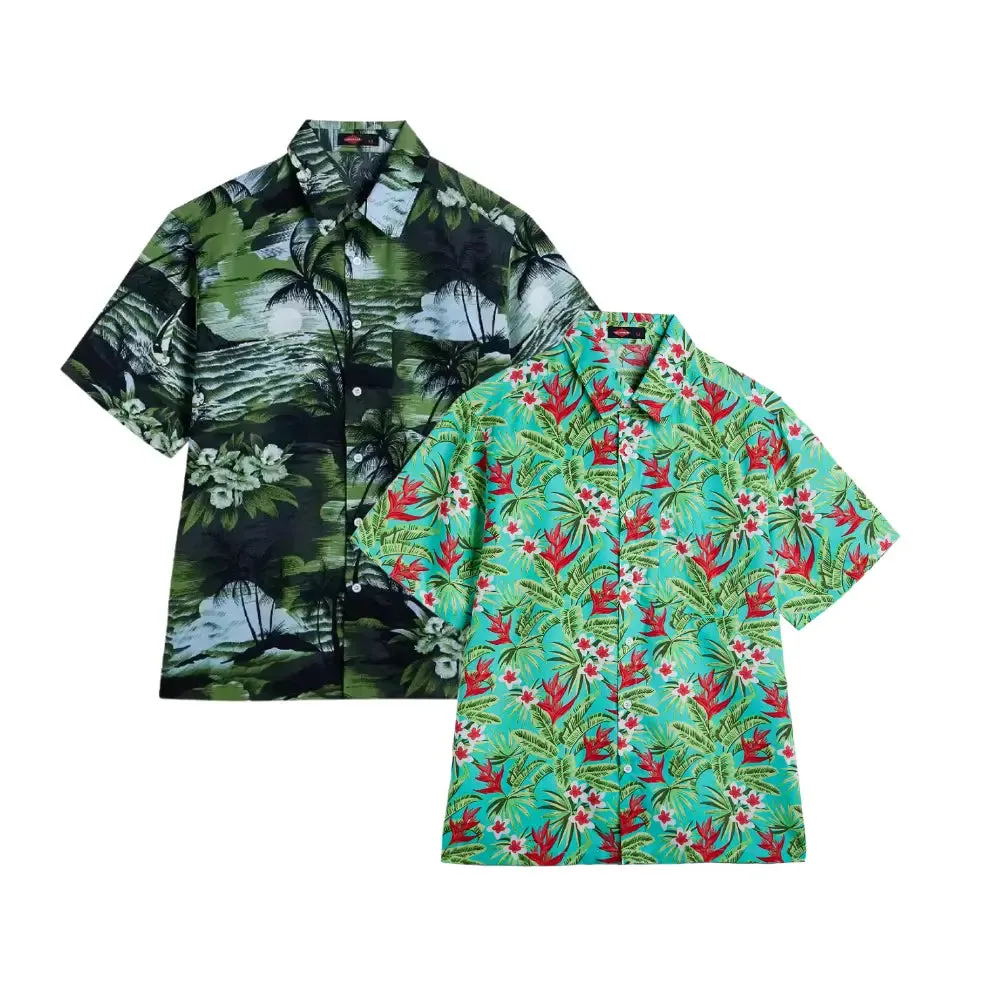 2 Pack Big And Tall Hawaiian Shirts