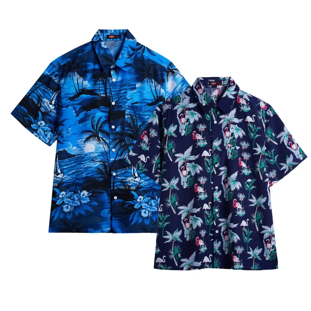 2 Pack Big And Tall Hawaiian Shirts