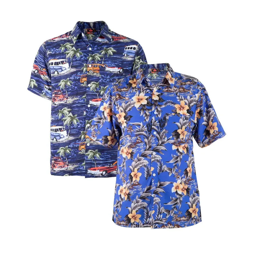 2 Pack Big And Tall Hawaiian Shirts