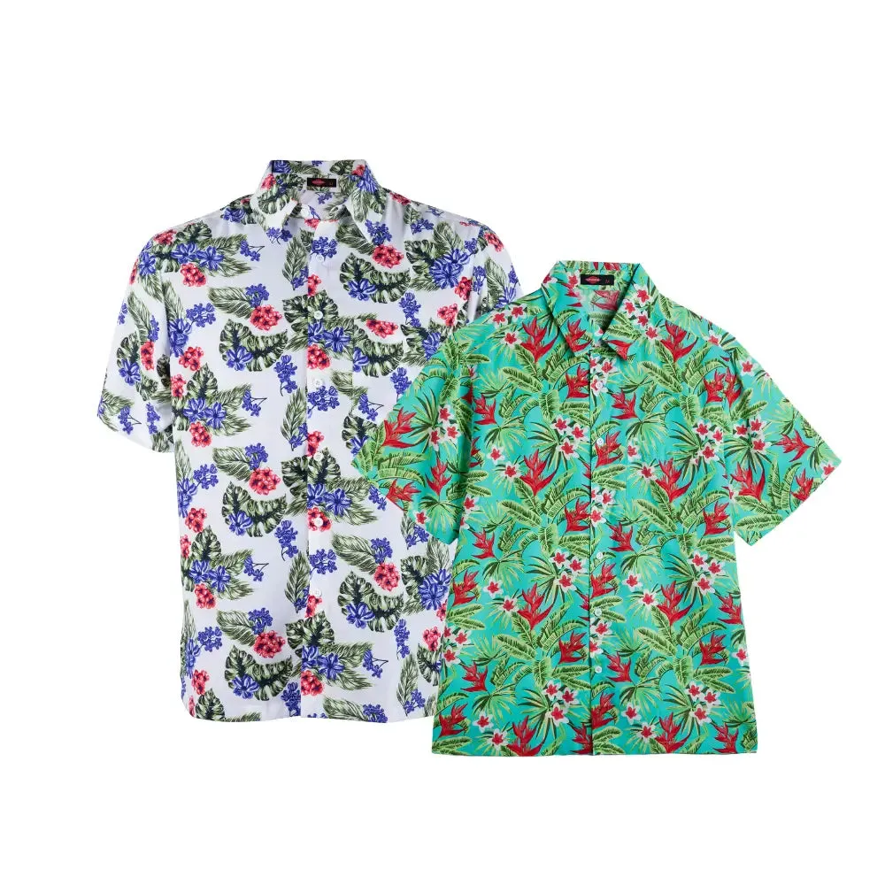 2 Pack Big And Tall Hawaiian Shirts