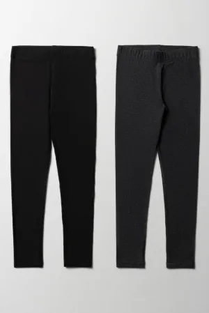 2 Pack Leggings Black & Dark Grey