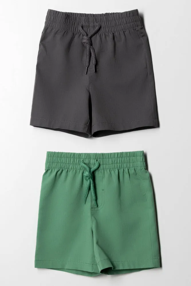 2 Pack Ripstop Plain Shorts