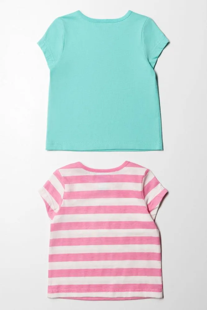 2 Pack Short Sleeve T-Shirt Blue And Pink