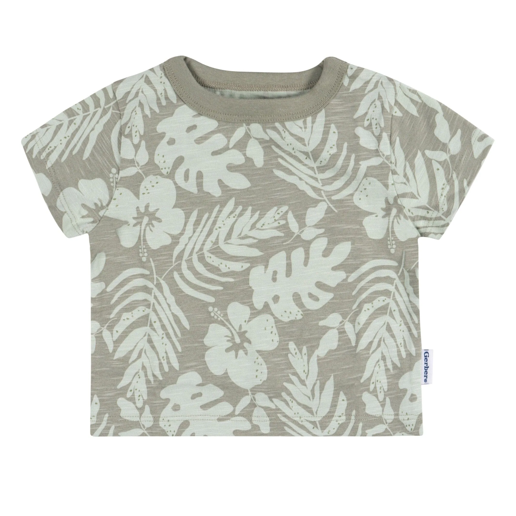 2-Piece Baby and Toddler Boys Tropical Leaves T-Shirt and Shorts Set