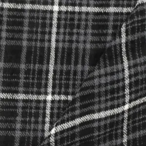 2 YD PC-Classic Black-White-Gray Stretch Plaid Twill Woven Fabric