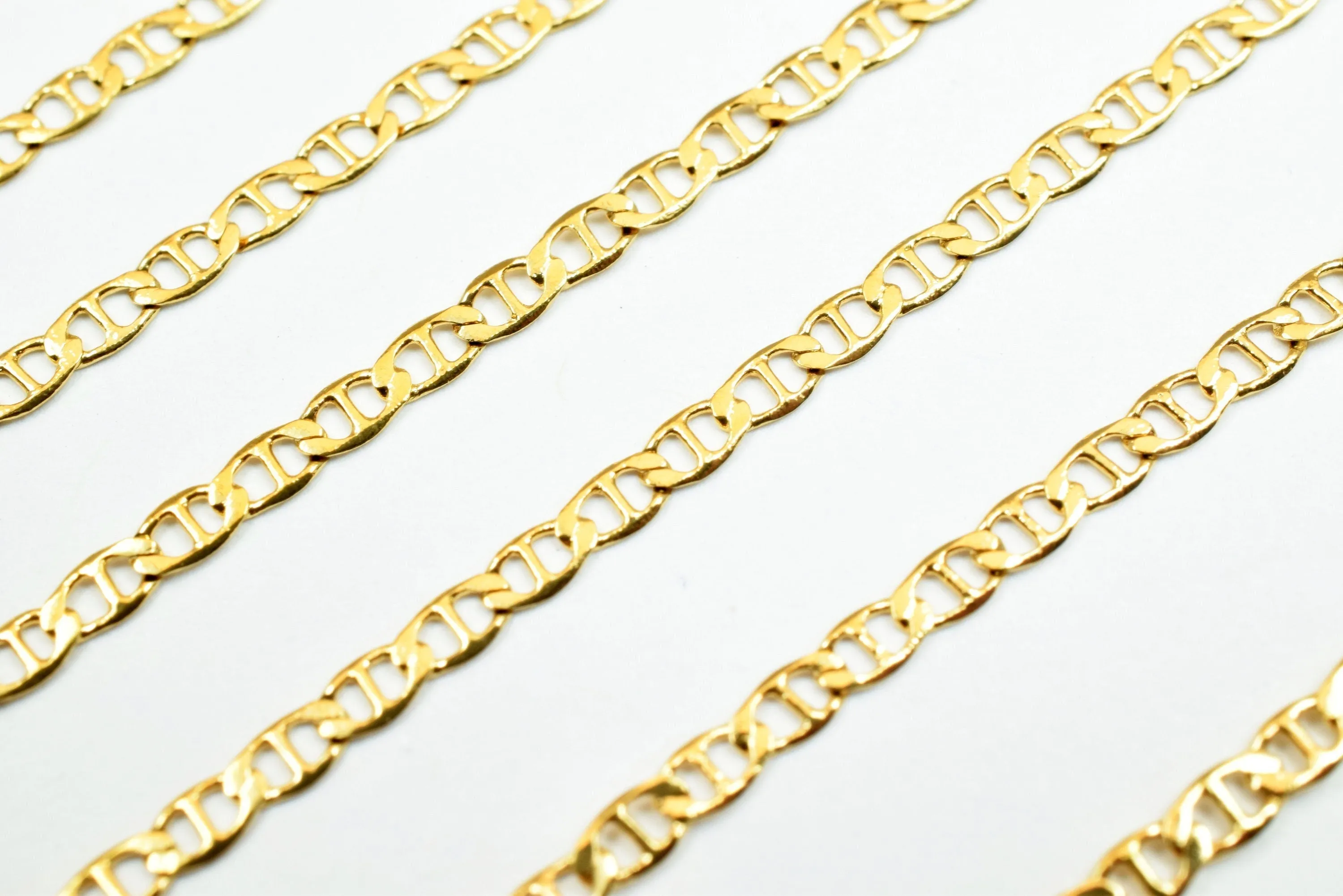 2mm Gold Plated* tarnish resistant chain 18k gfc015 sold by foot