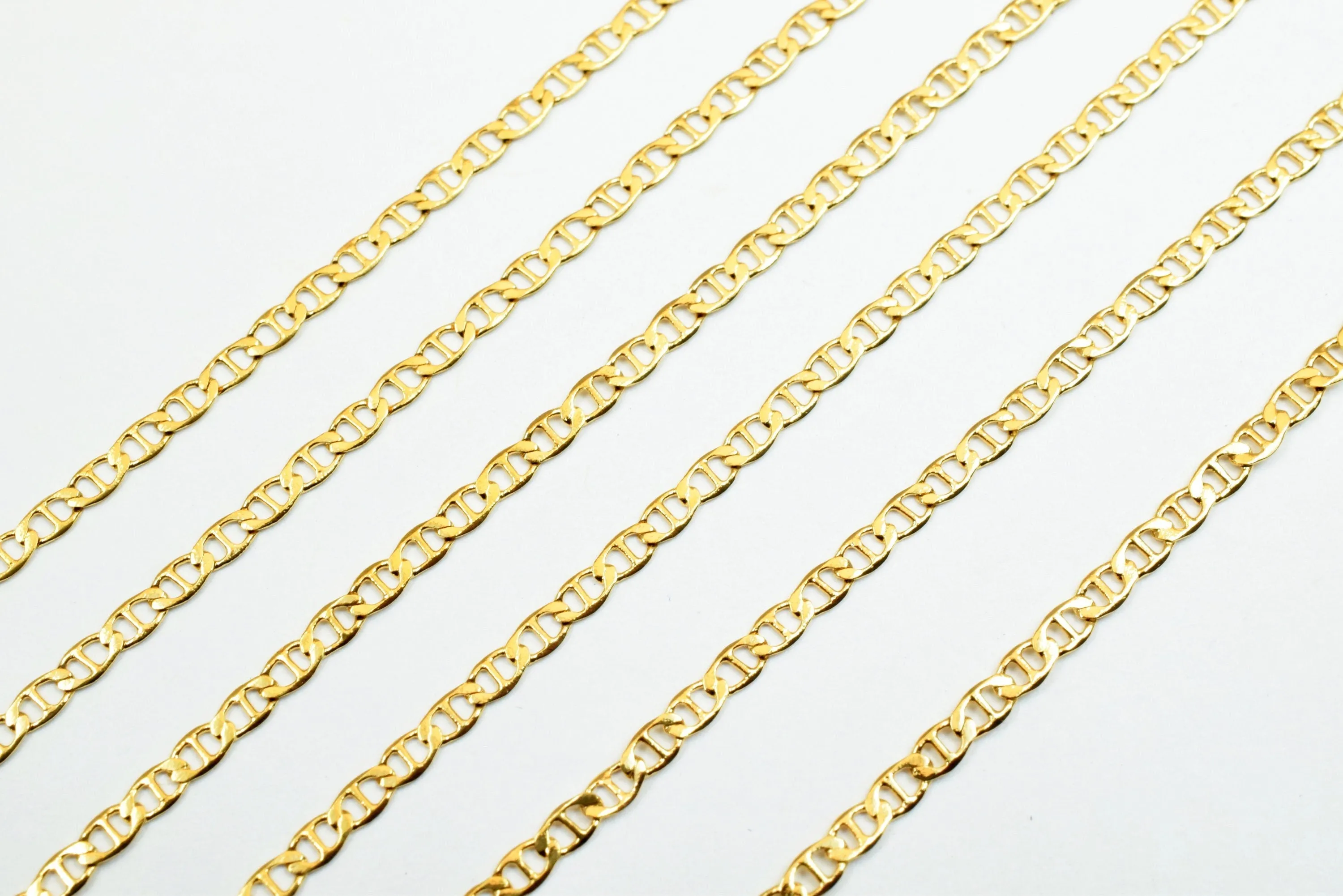 2mm Gold Plated* tarnish resistant chain 18k gfc015 sold by foot