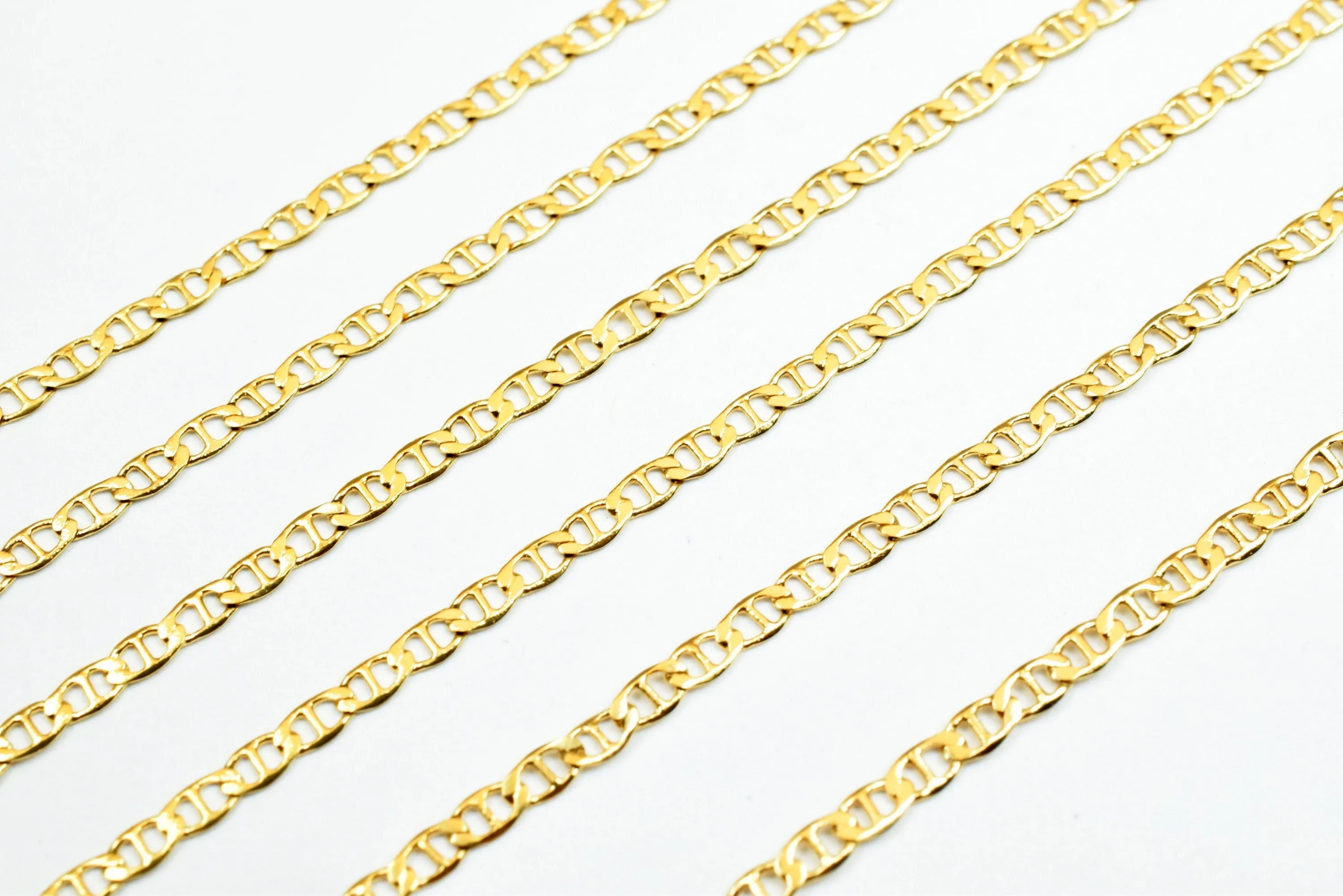 2mm Gold Plated* tarnish resistant chain 18k gfc015 sold by foot