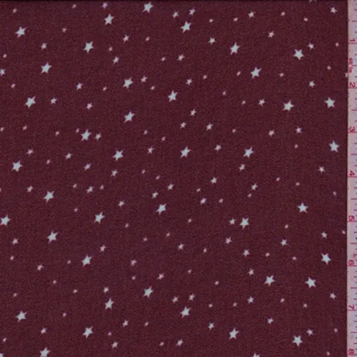 3 3/8 YD PC-Maroon Mini Star Crepe Georgette Fabric