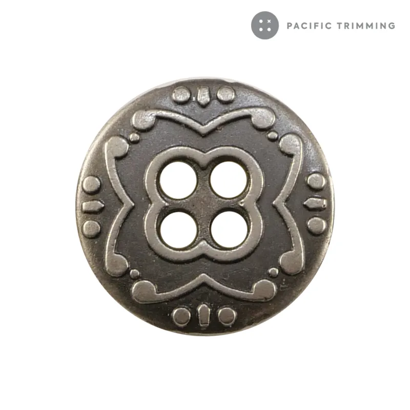 4 Hole Patterned Metal Button