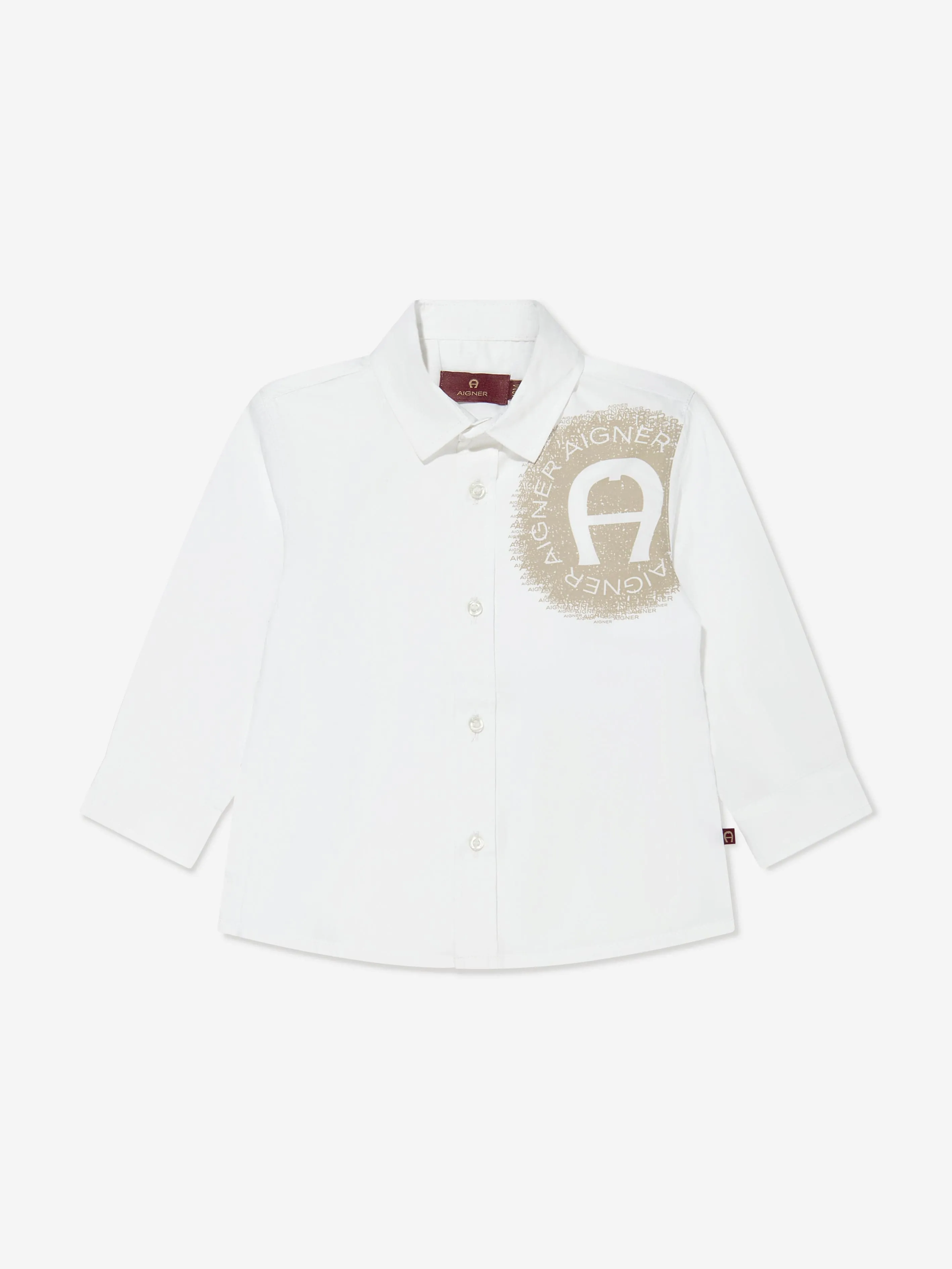 Aigner Baby Boys Logo Print Shirt in White