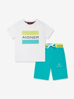 Aigner Baby Boys T-Shirt And Shorts Set in White