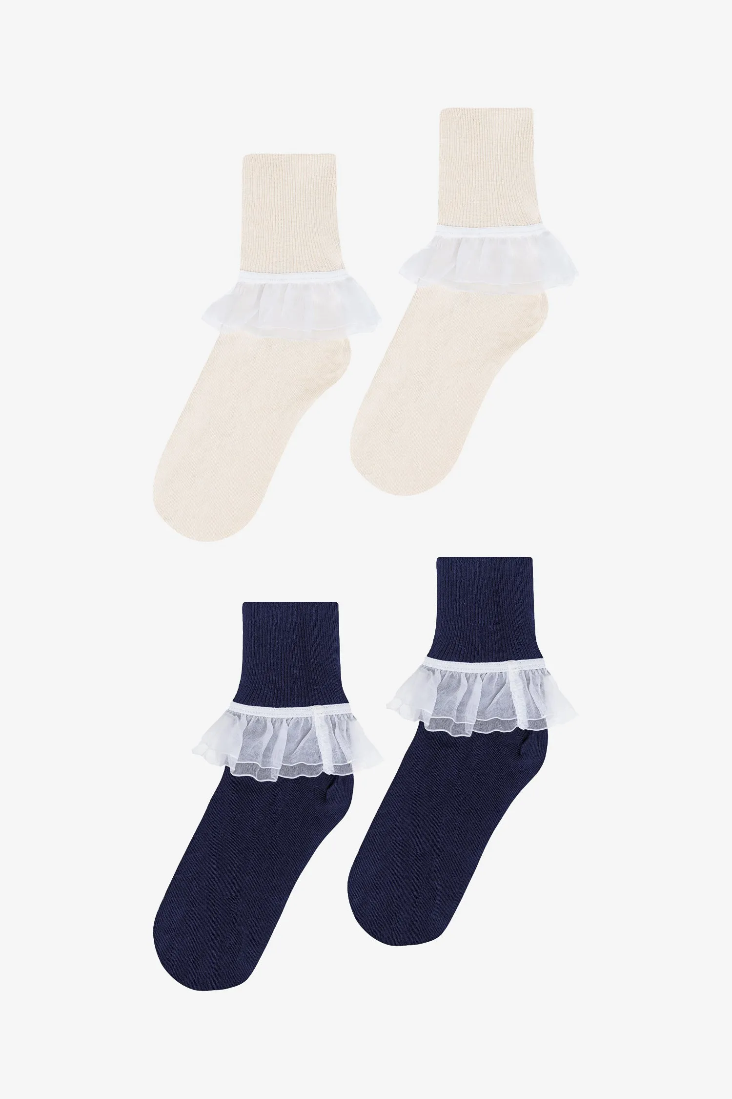 AKLSOCK-L2 - 2-Pack Girly Lace Ankle Sock