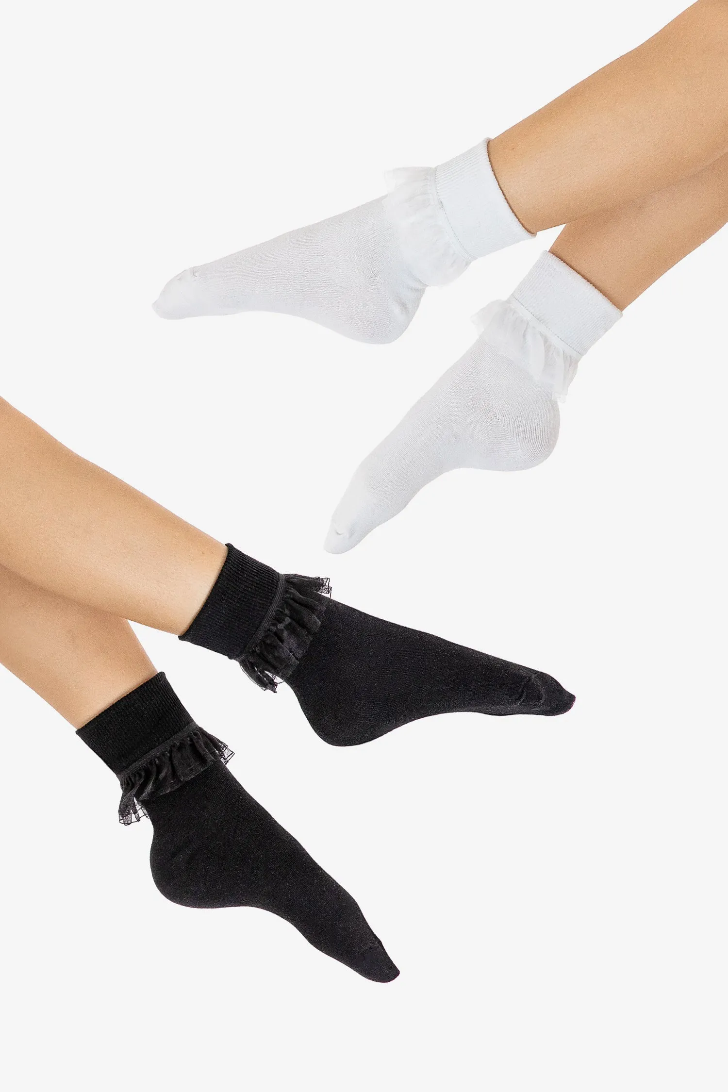 AKLSOCK-L2 - 2-Pack Girly Lace Ankle Sock