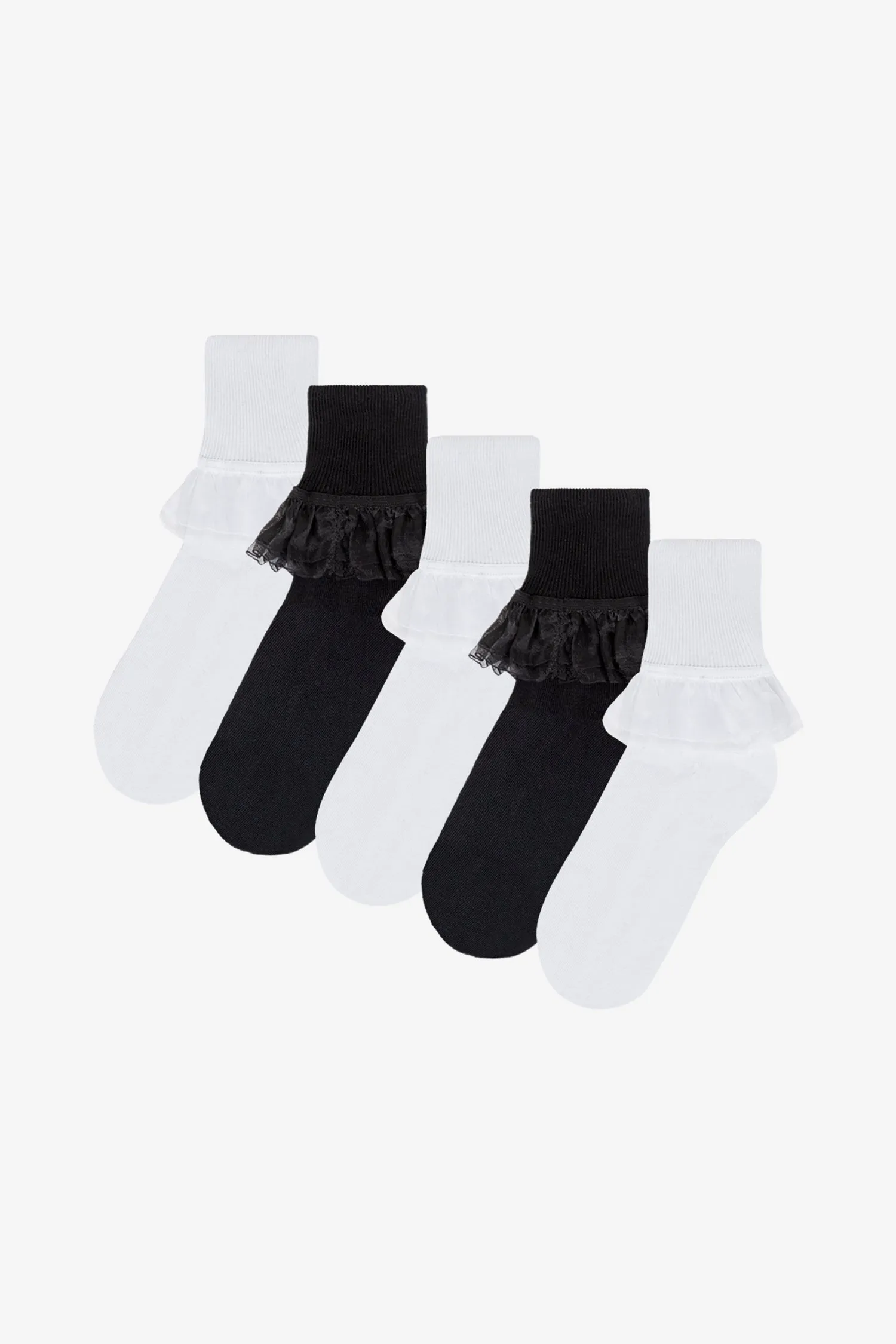 AKLSOCK-L5 - 5-Pack Girly Lace Ankle Sock