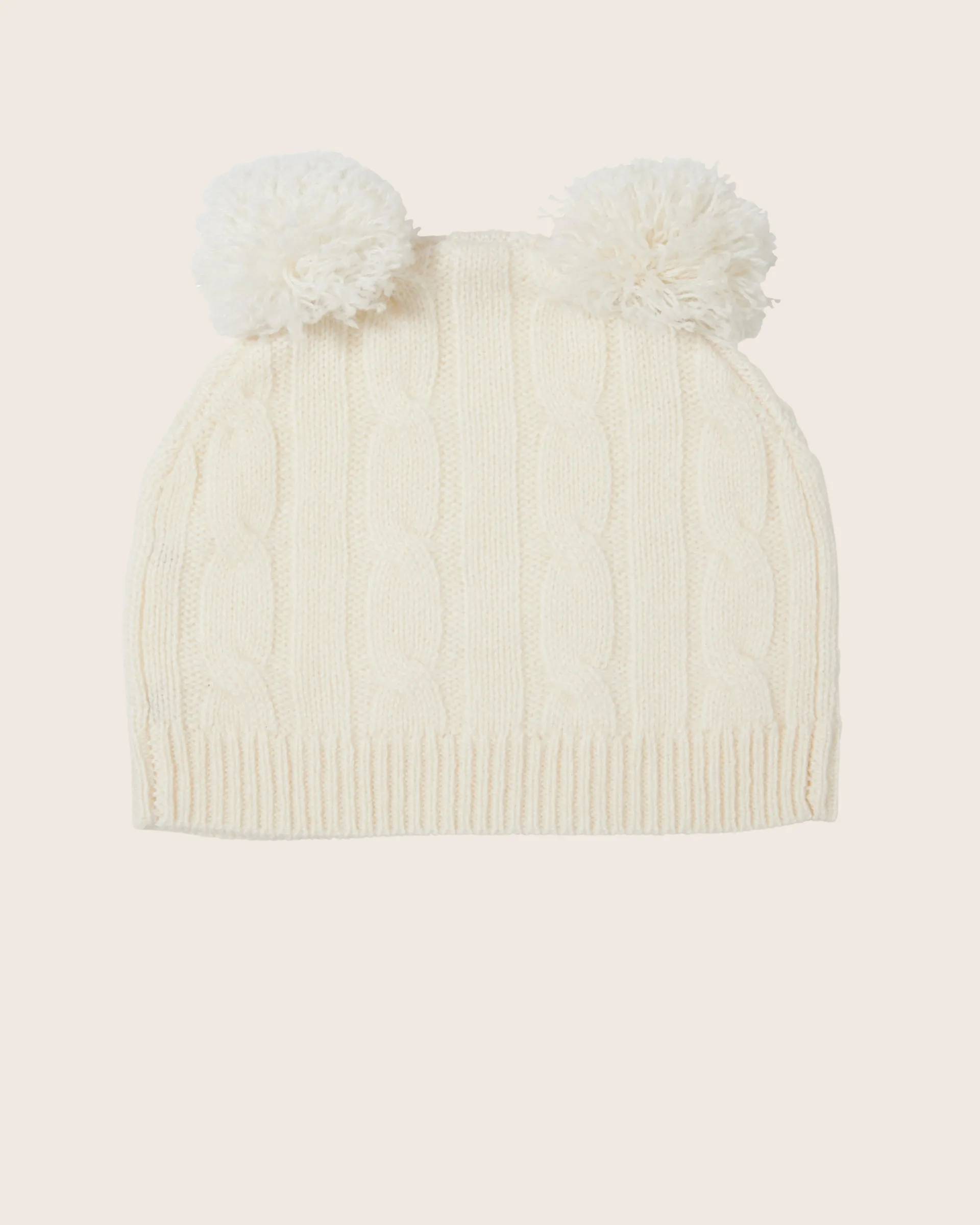 Angel Cashmere Baby Hat with Pompoms