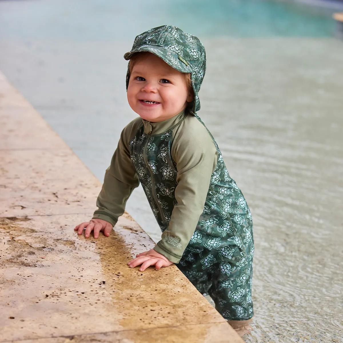 Baby Boy's Long Sleeve Swim Romper