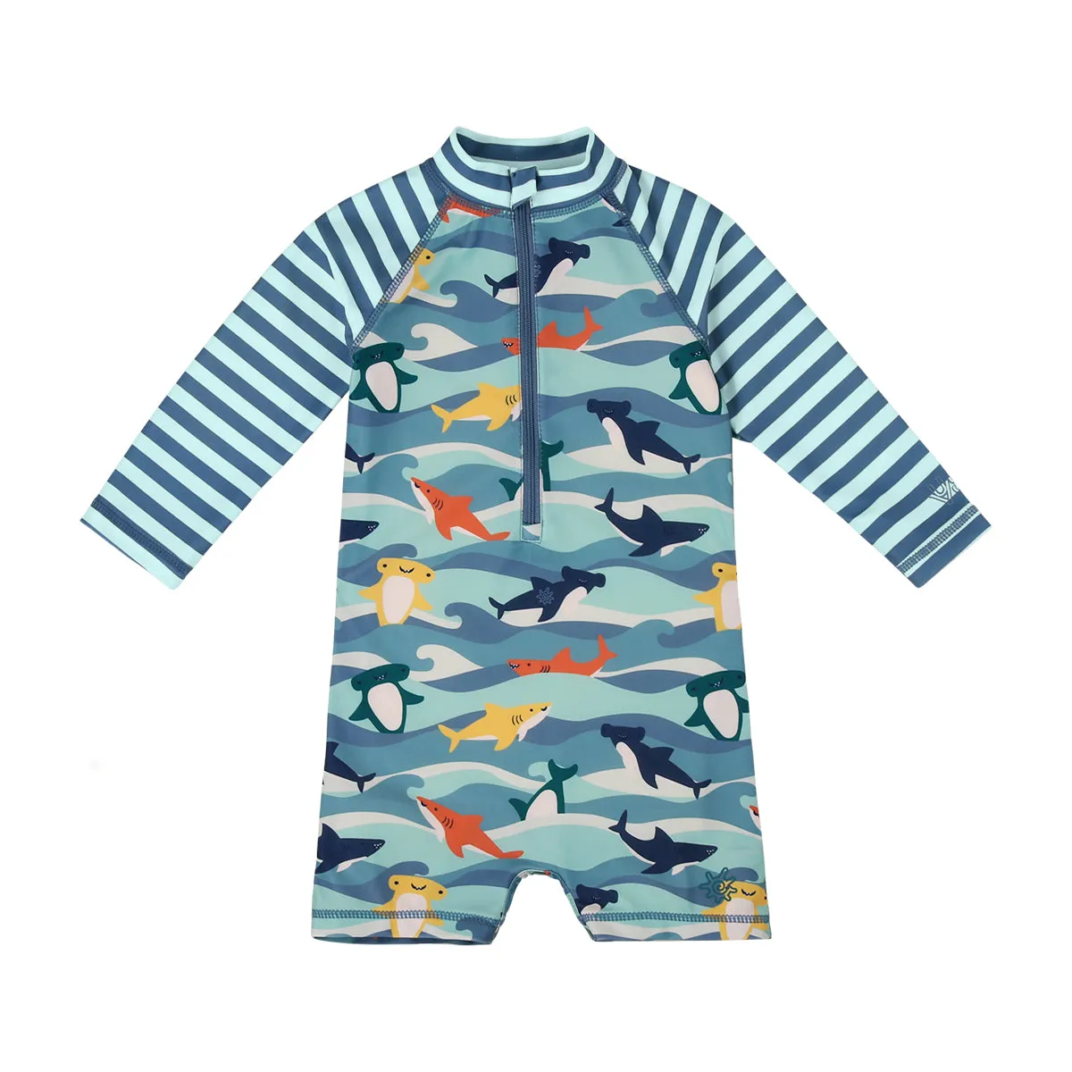 Baby Boy's Long Sleeve Swim Romper