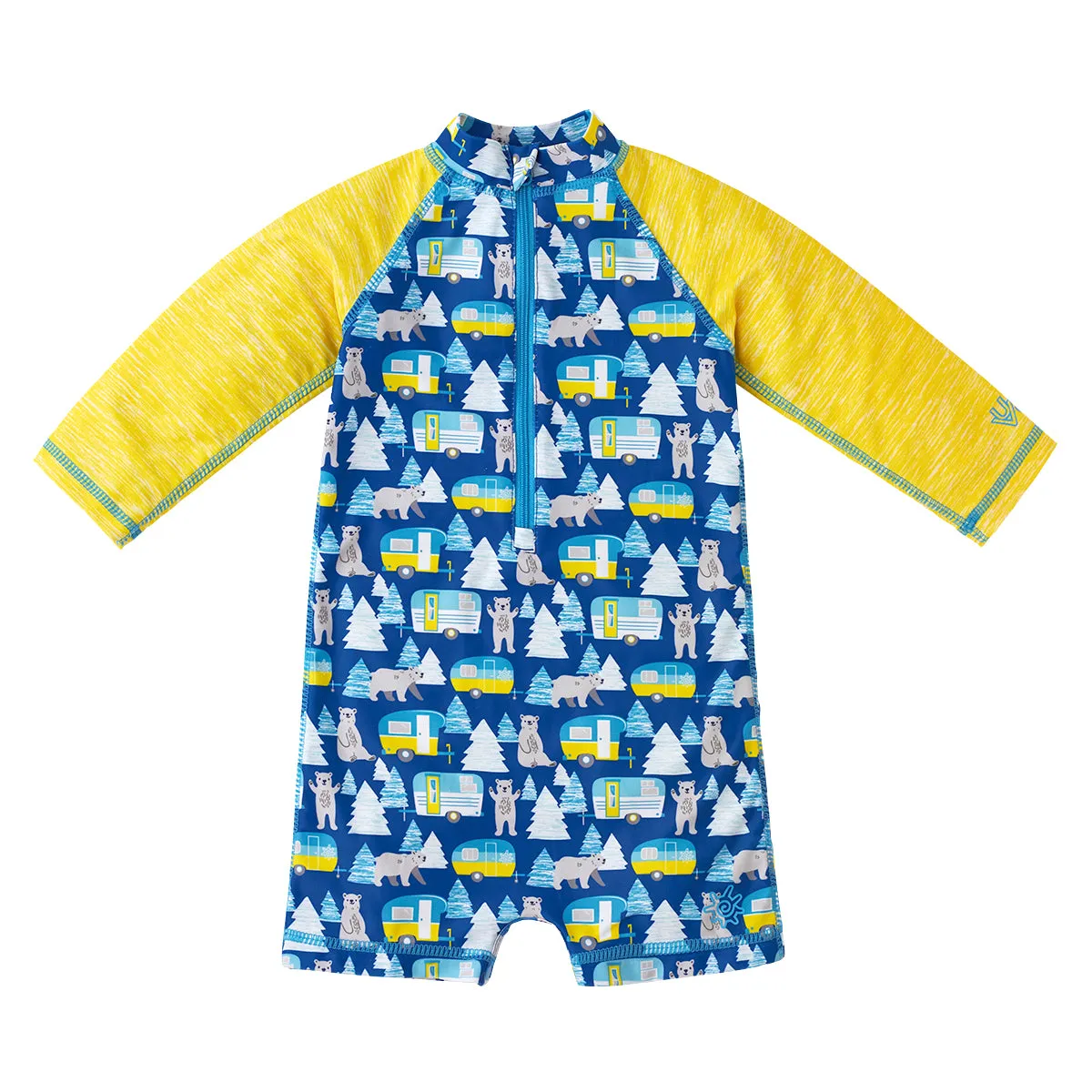 Baby Boy's Long Sleeve Swim Romper