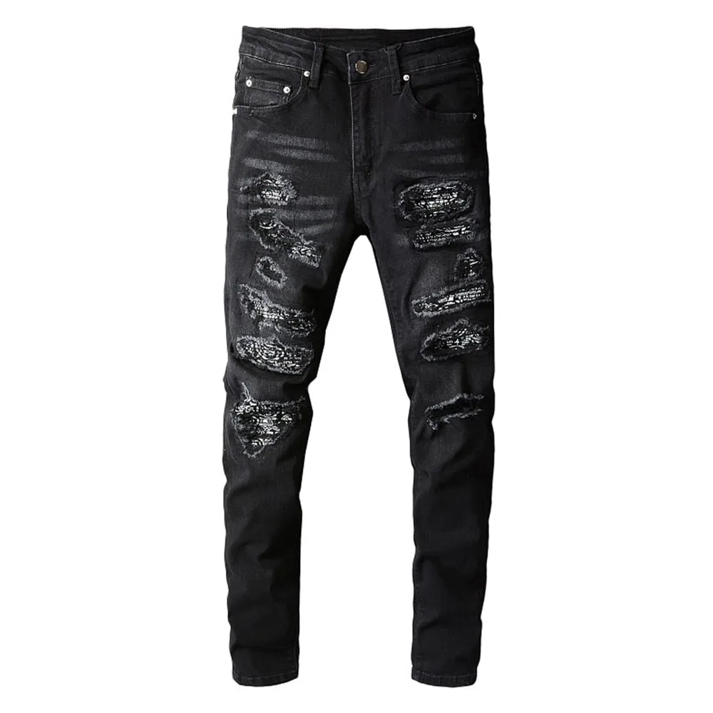 Bandana Patch Denim Jeans