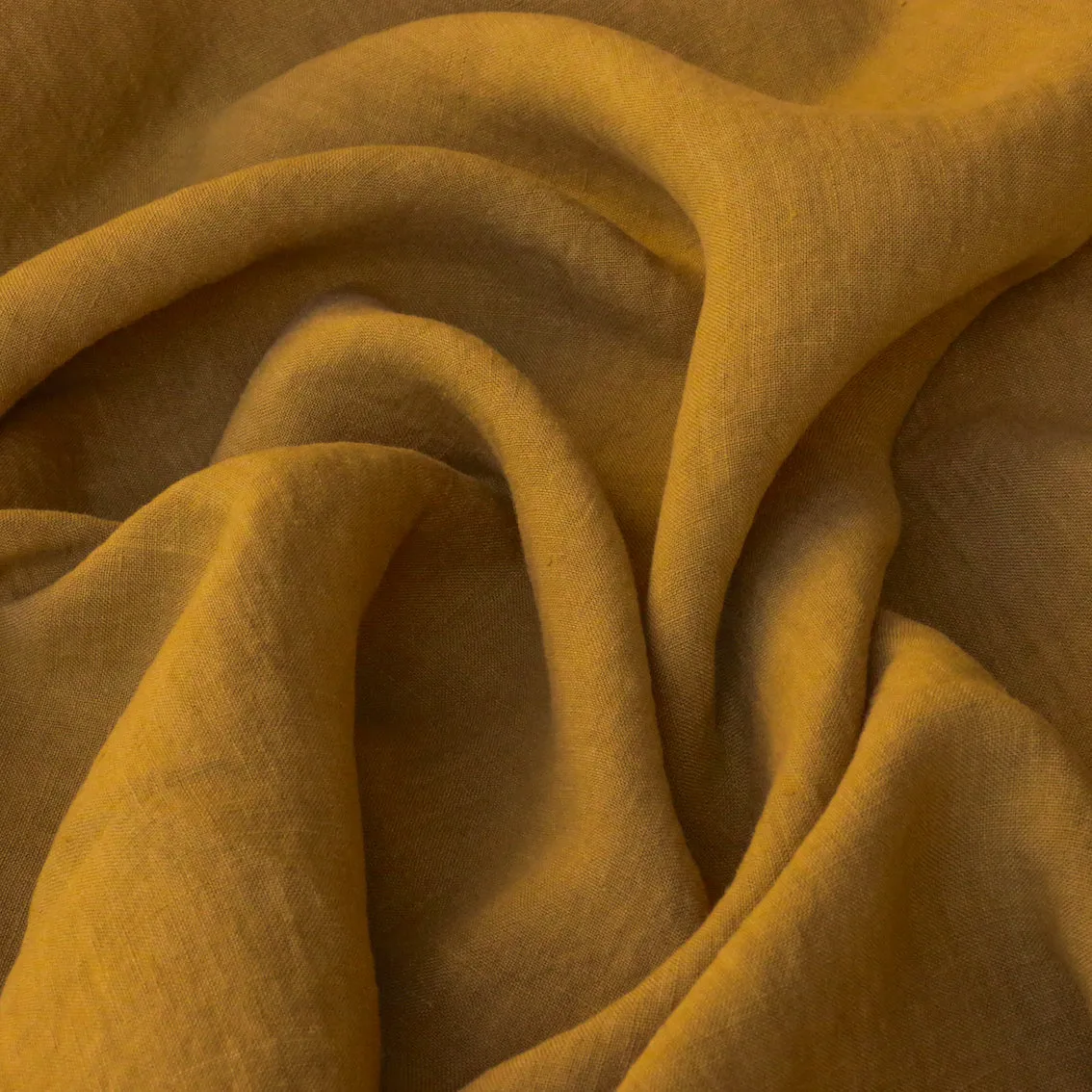 Bedford Mustard Washed Linen