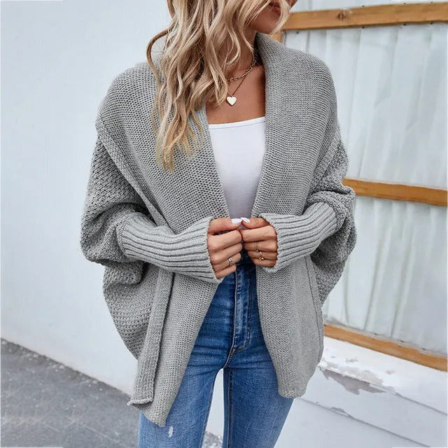 BerryBetty - Casual Batwing Sleeve Cardigan