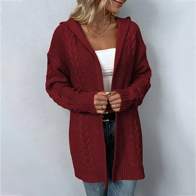 BerryBetty - Casual Hooded Knitted Cardigan