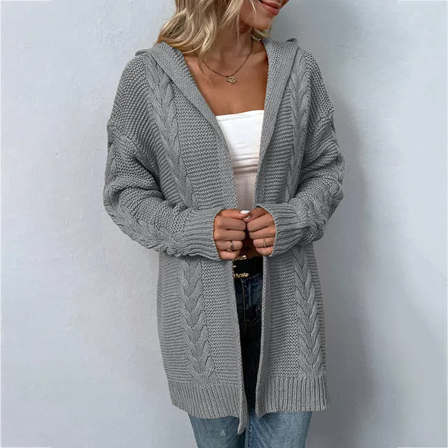 BerryBetty - Casual Hooded Knitted Cardigan