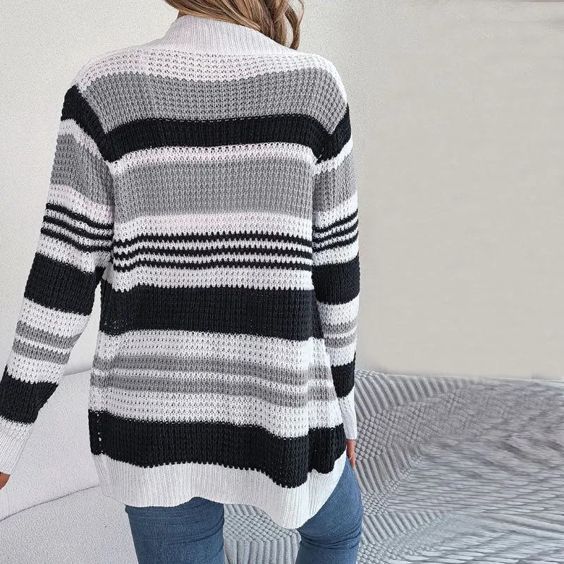 BerryBetty - Casual Striped Knitted Cardigan