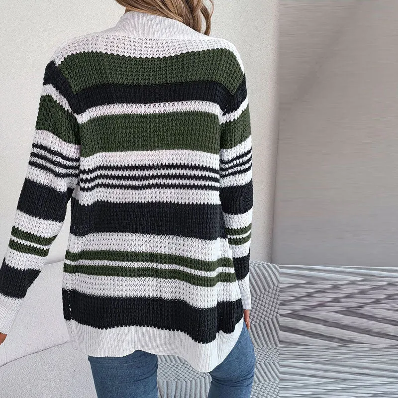 BerryBetty - Casual Striped Knitted Cardigan