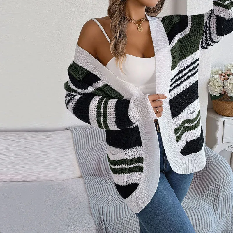 BerryBetty - Casual Striped Knitted Cardigan