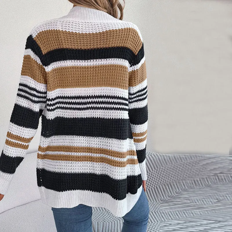 BerryBetty - Casual Striped Knitted Cardigan