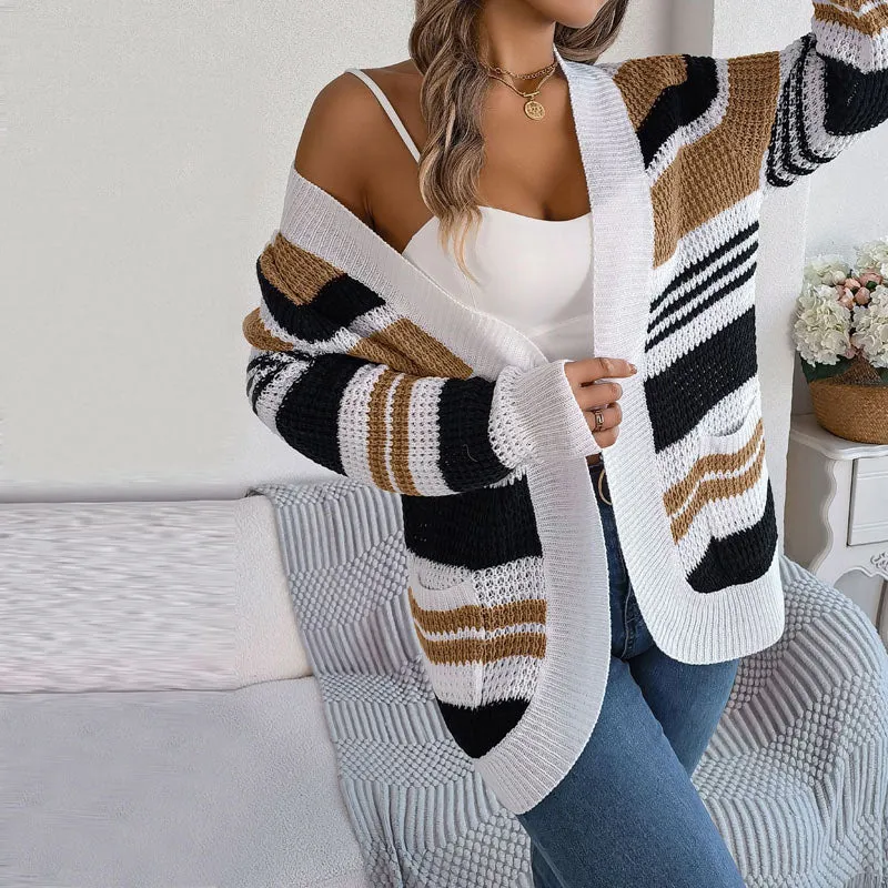 BerryBetty - Casual Striped Knitted Cardigan