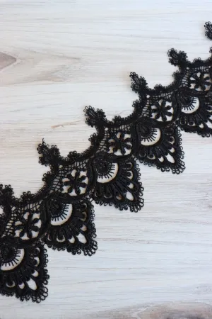 Black 5" Wide Venice Lace