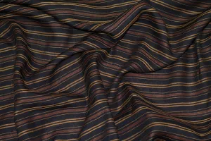 Black, Brown, and Gold Striped Linen