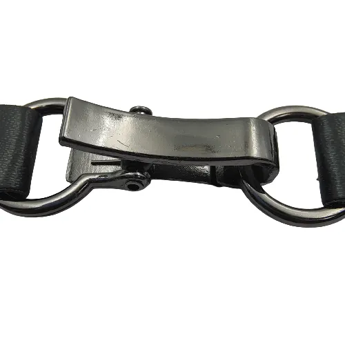 Black PU Snap Belt Buckle With Black Nickle