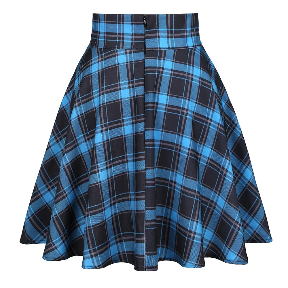 Blue Plaid Skirt