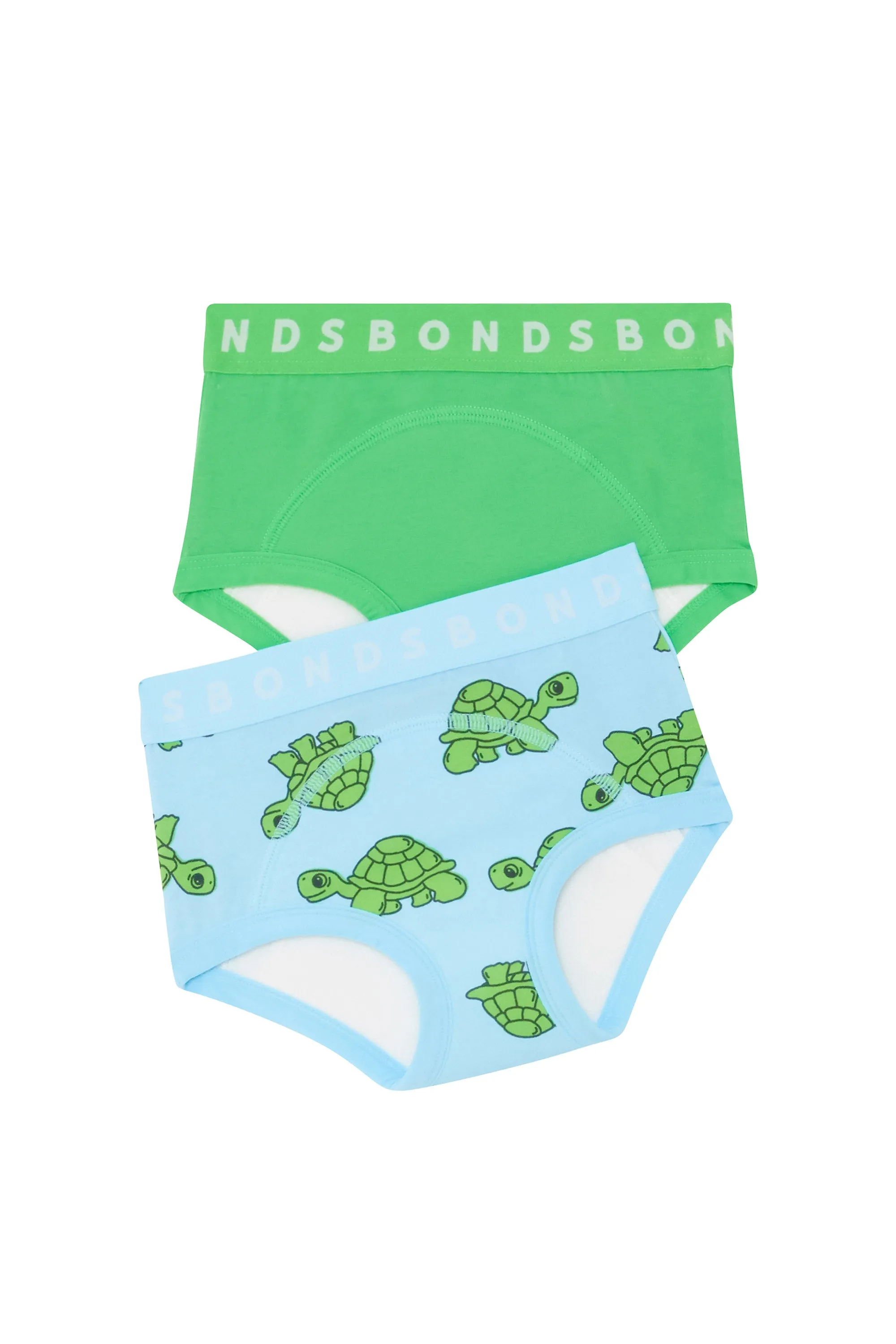 Bonds Whoopsies Toilet Training Undies 2 Pack - Slow & Steady/Major Key Green