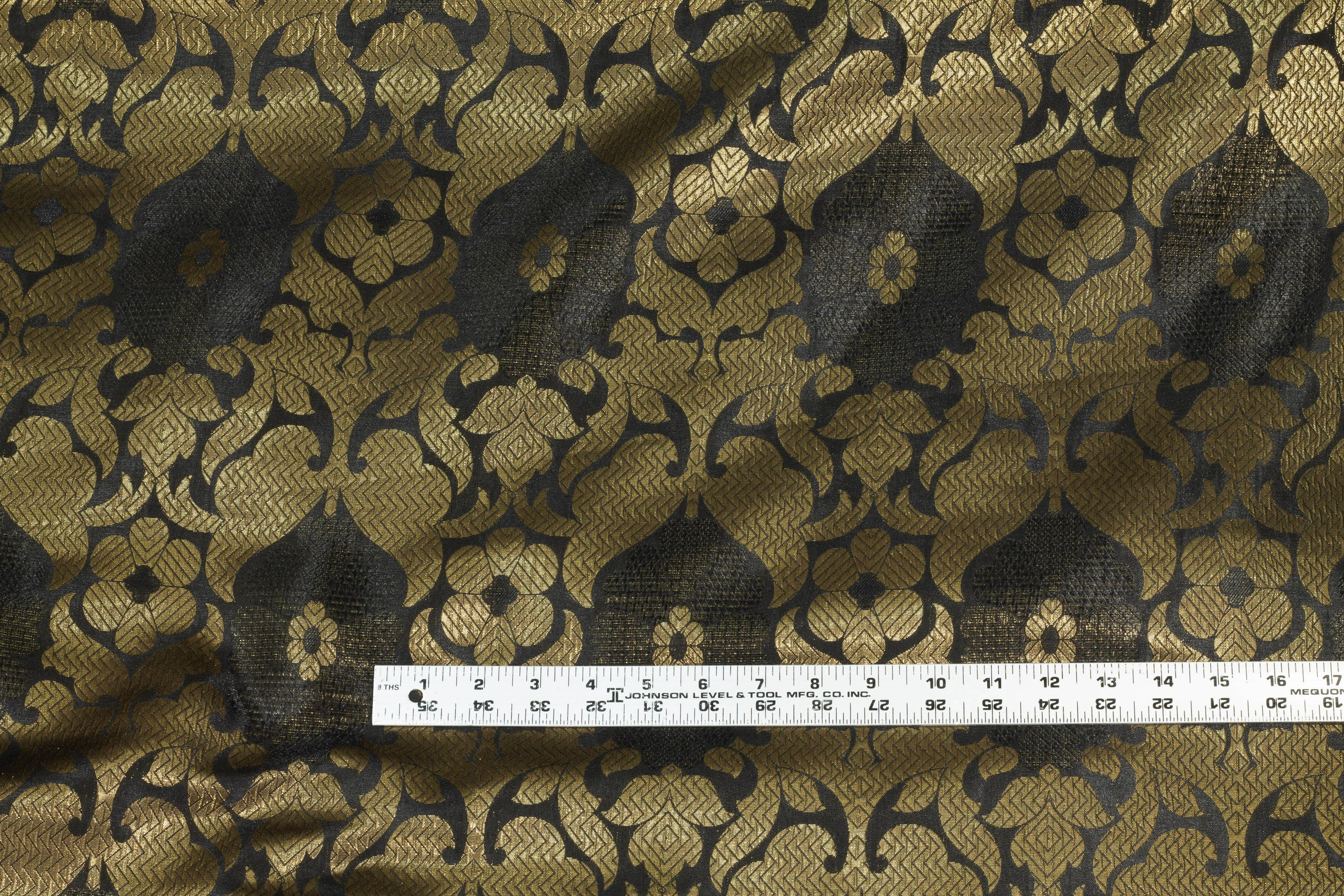 Bronze and Black Floral Metallic Brocade