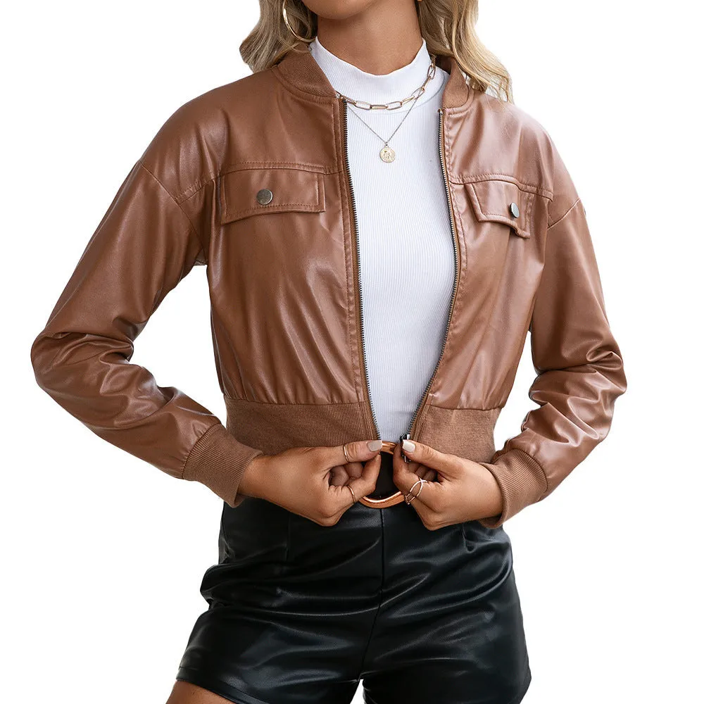 brown Leather Jacket for Women classic leather jacket