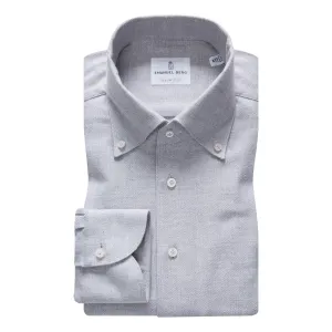 Mens Soft Brushed Flannel Twill Casual Shirt - Light Grey (Style SF18033)