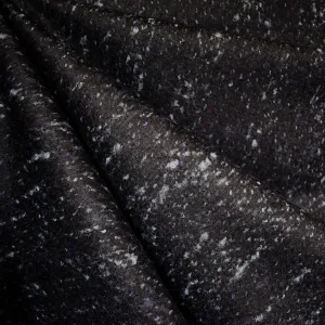 Brushed Slub Wool Tweed Coating Black/Navy