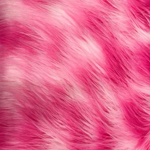 Bubble Gum Pink Three Tone Shaggy Faux Fur Fabric